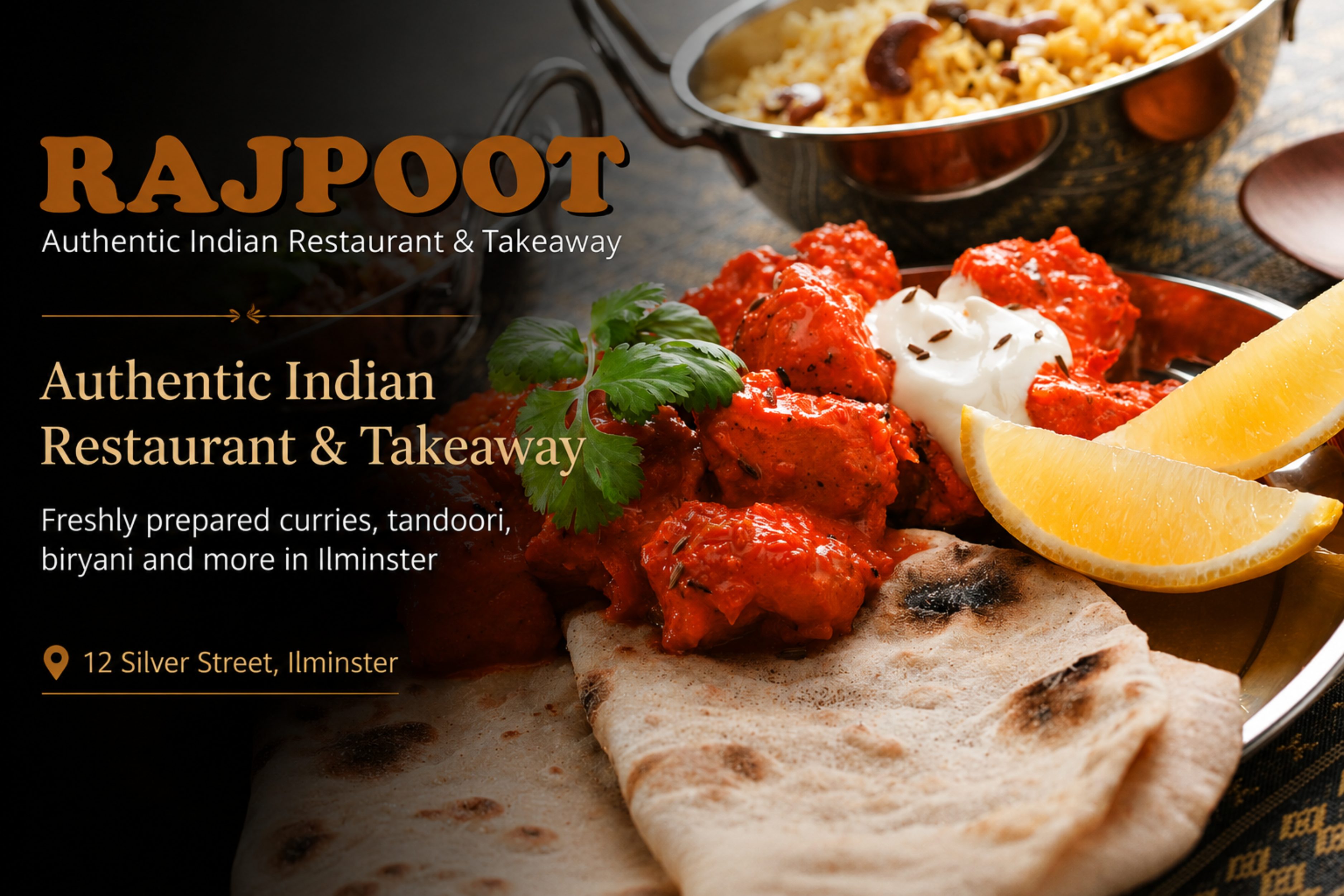 Indian curry and tandoori dishes served at Rajpoot Ilminster